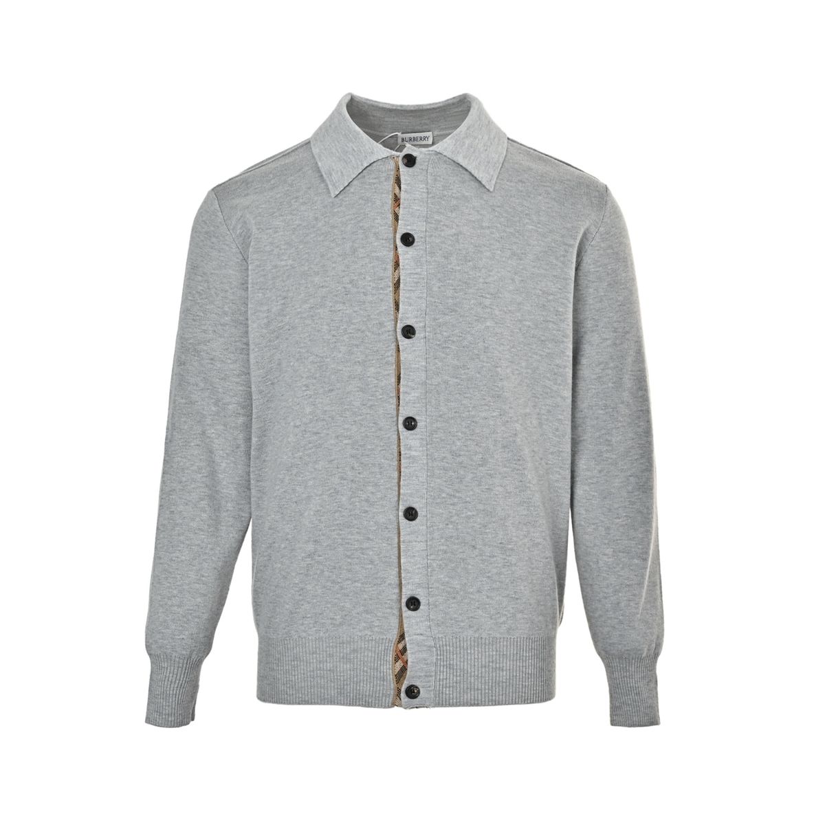 Burberry Classic Check Placket Wool Cardigan