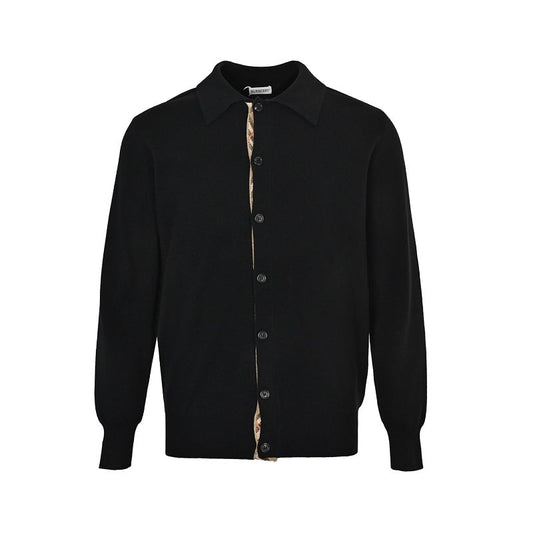 Burberry Classic Check Placket Wool Cardigan